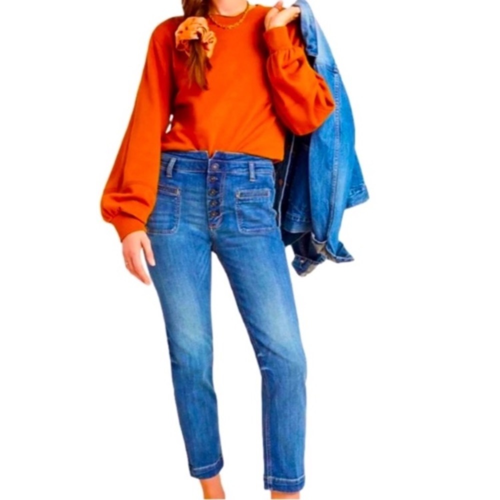 Pilcro Anthropologie High Rise Button Fly Slim Jeans Pants 29